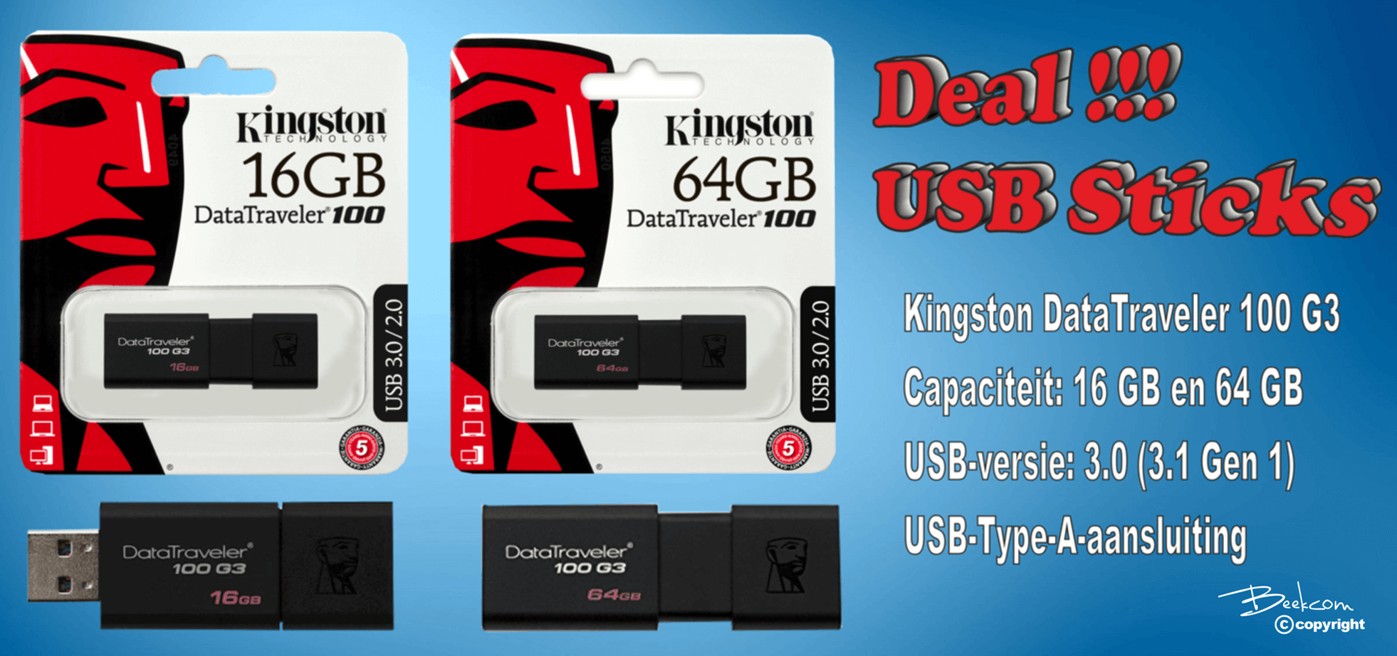 Kingston DataTraveler 100 G3 - USB-stick
